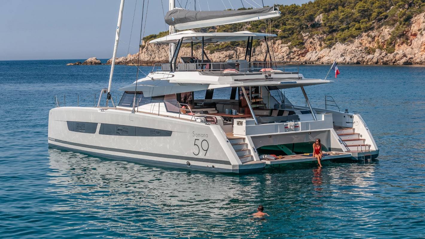 Samana-59-Fountaine-Pajot-Sailing-Catamaran-large-cruising-boat-mooring