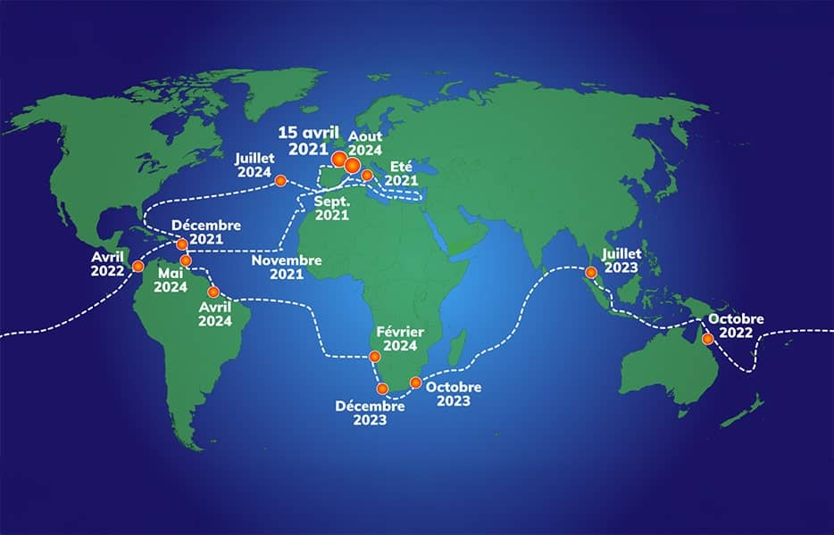tour-du-monde-astrea-42-itinéraire-carte-voyage-catamaran