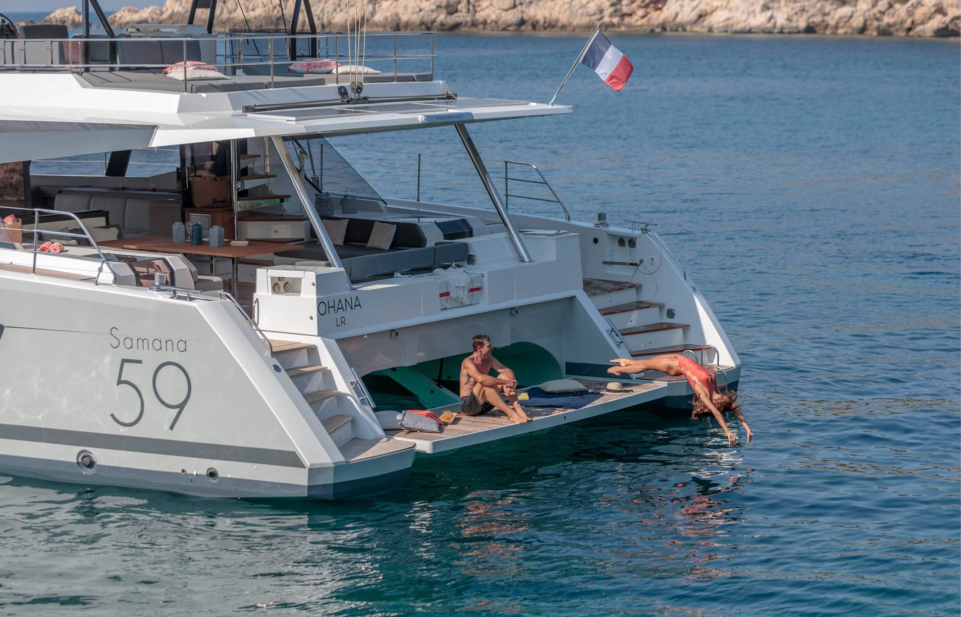 Samana-59-salon-nautique-international-Palma-Fountaine-Pajot-Sailing-Catamarans-front-mooring