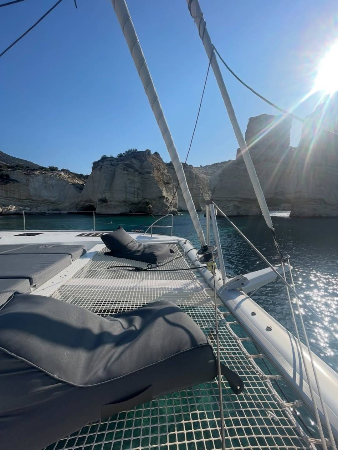 Anchored in the surreal beauty of Sarakiniko, Milos — where white volcanic rocks meet the endles (1)