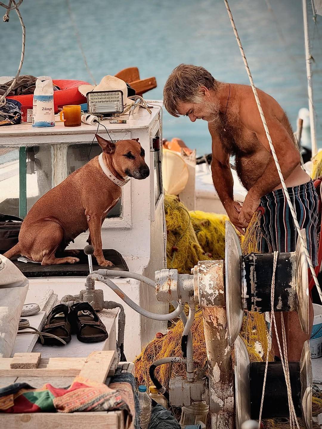 Fragments of Greece, stitched into our days. Not a postcard, just our story.1. Yvan - at the he (2)