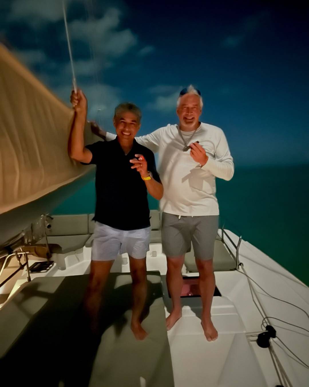 The Order of Sculls celebrate the completion of the first long passage with our Dominican cigars